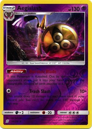 Aegislash - 95/236 - Holo Rare Reverse Holo Sun & Moon: Unified Minds Reverse Holo