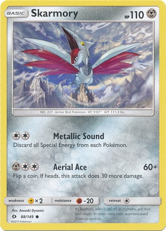 Skarmory 88/149 Common - Pokemon Sun & Moon Base Set Single Card