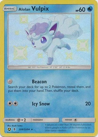 Alolan Vulpix - SV8/SV94 - Shiny Rare Sun & Moon: Hidden Fates Singles