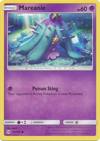 Mareanie 62/149 Common - Pokemon Sun & Moon Base Set Single Card