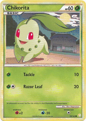 Pokemon HeartGold SoulSilver Single Card Common Chikorita 59/123