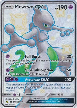 Mewtwo GX - SV59/SV94 - Shiny Ultra Rare Sun & Moon: Hidden Fates Singles