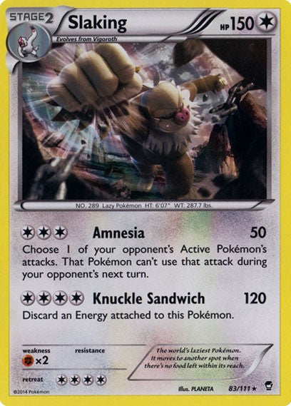 Slaking 83/111 - Pokemon XY Furious Fists Holo Rare Card