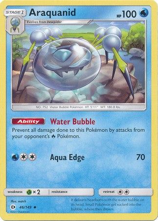 Araquanid 46/149 Uncommon - Pokemon Sun & Moon Base Set Single Card