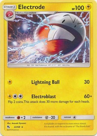 Electrode - 22/68 - Rare Sun & Moon: Hidden Fates Singles