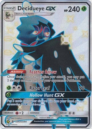 Decidueye GX - SV47/SV94 - Shiny Ultra Rare Sun & Moon: Hidden Fates Singles