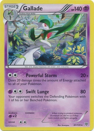 Gallade 61/135 - Pokemon Plasma Storm Holo Rare Card