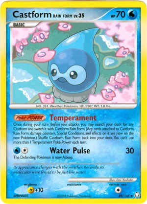 Pokemon Legends Awakened Uncommon Card - Castform Rain Form 49/146