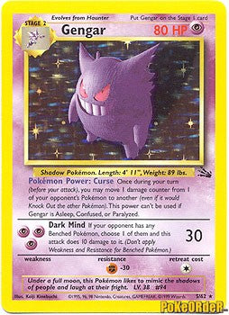 Gengar Holo - Fossil Pokémon card 5/62