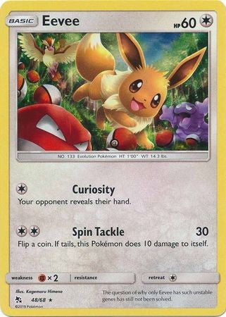 Eevee - 48/68 - Holo Rare Sun & Moon: Hidden Fates Singles