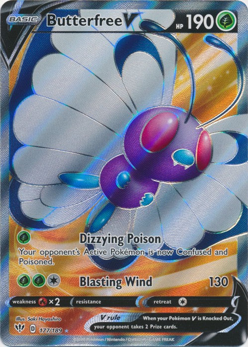 Butterfree V (Full Art) - 177/189 Pokemon » SWSH Darkness Ablaze Ultra Rare