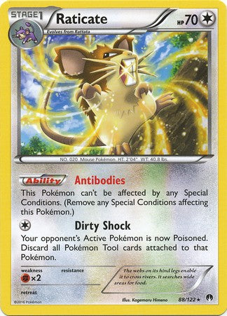 Raticate 88/122 Rare - Pokemon XY Breakpoint Card