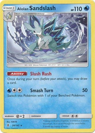 Alolan Sandslash 20/145 Rare - Pokemon Sun & Moon Guardians Rising Card