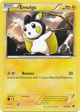 Pokemon Next Destinies Reverse Holo Uncommon Card - Emolga 49/99