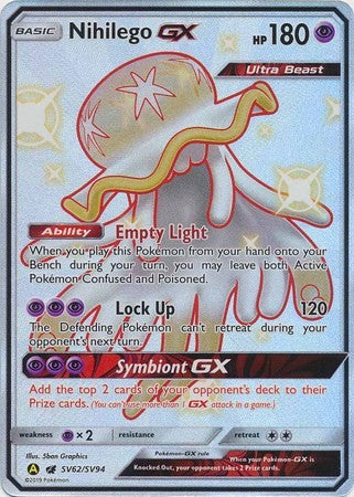 Nihilego GX - SV62/SV94 - Shiny Ultra Rare Sun & Moon: Hidden Fates Singles