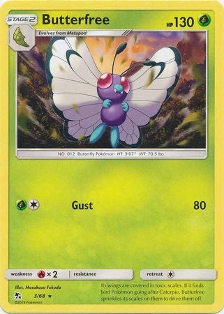 Butterfree - 3/68 - Rare Sun & Moon: Hidden Fates Singles